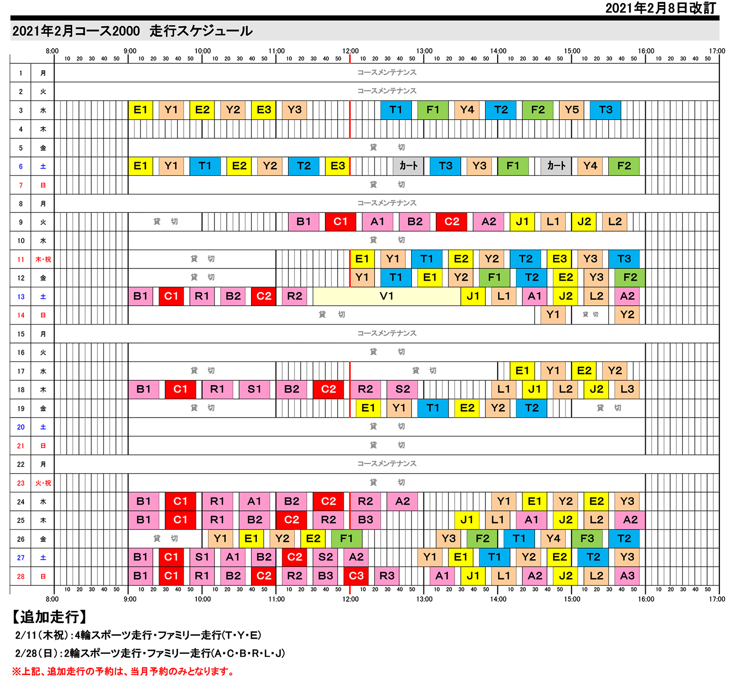 コース00 走行スケジュール 筑波サーキット コース00 走行スケジュール 筑波サーキット