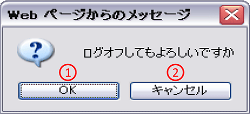 ログオフ実行表示